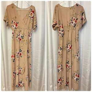 Floral semi wrap empire dress